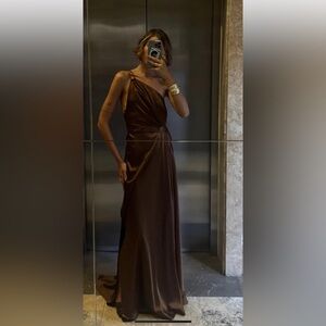 BNWT Remi Brown One-Shoulder Dress by Matters Store